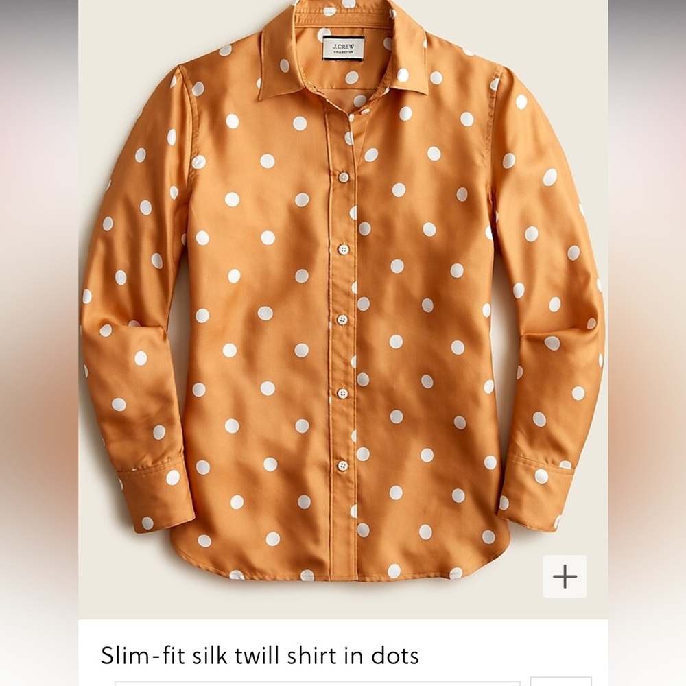 J.Crew Slim Fit Silk Polka Dot shirt